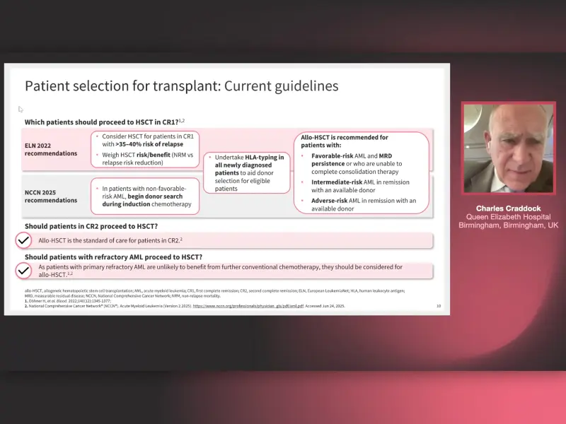 Addressing uncertainty in patient selection for transplant in AML